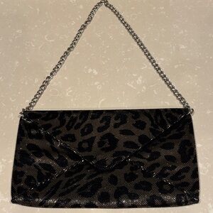 Jessica McClintock Leopard Print Clutch with Chain